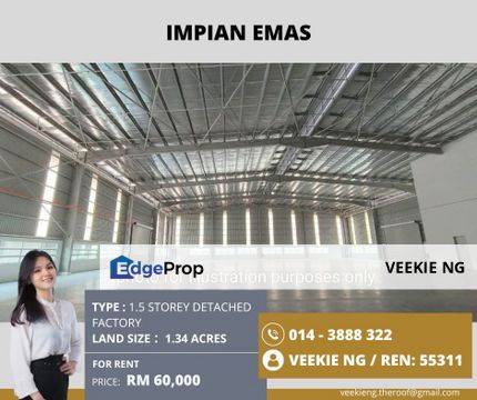 Senai@1.5 Storey Detached Factory, Johor, Kulai