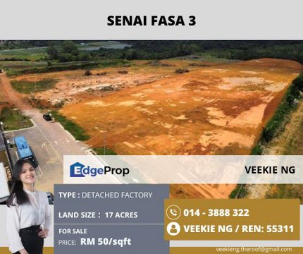 senai@Industry zone land, Johor, Senai