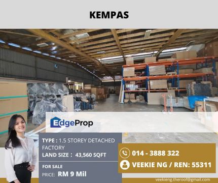 Kempas@1.5 Storey Detached Factory , Johor, Skudai