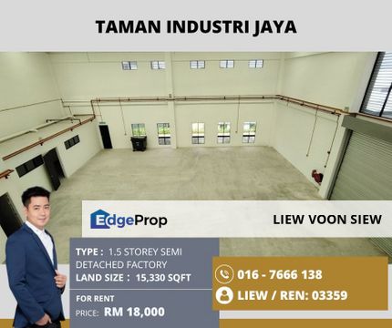 Taman Industri Jaya@1.5 storey semi detached factory, Johor, Skudai