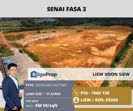 senai@Industry zone land, Johor, Senai