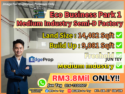 Eco Business Park 1 80x180 Semi D Factory For Sale!Mount Austin Johor Jaya Desa Cemerlang Tampoi Kempas Senai Kulai  Pasir Gudang Gelang Patah SILC, Johor, Johor Bahru