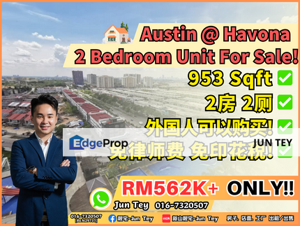 New Havona 2 Bedroom Unit For Sale!Near Setia indah Mount Austin Bandar Dato Onn Seri Austin Desa Tebrau Pelangi Indah Taman Gaya Eco Summer, Johor, Johor Bahru