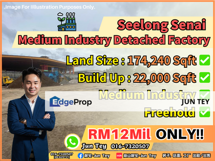 Seelong Senai Medium Industry Detached Factory For Sale!!Mount Austin Kulai Pasir Gudang Tampoi Kempas Desa Cemerlang Johor Jaya Gelang Patah SILC, Johor, Senai