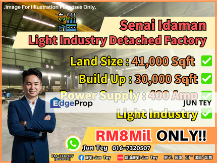 Senai Idaman Detached Factory For Sale!!Mount Austin Kulai Pasir Gudang Tampoi Kempas Desa Cemerlang Johor Jaya Gelang Patah SILC I-Park, Johor, Senai