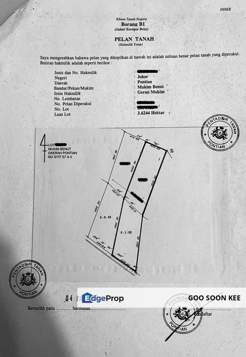 Agriculture Land Benut Pontian For Sale, Johor, Pontian