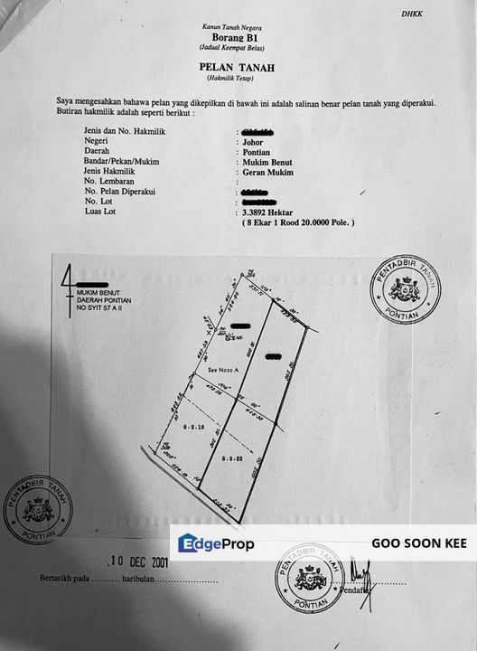 Agriculture Land Benut Pontian For Sale, Johor, Pontian