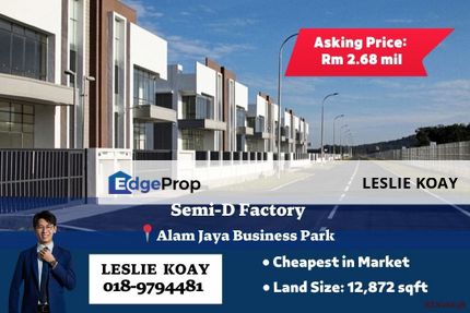 Alam Jaya Market Cheapest Semi D Factory For Sale!!Mount Austin Desa Cemerlang Tampoi Kempas Gelang Patah Senai Seelong, Johor, Gelang Patah