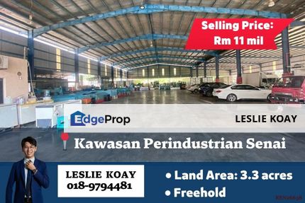 Senai Detached Factory For Sale! Senai Seelong Kulai Pasir Gudang Tanjung Pelepas SILC Gelang Patah Tampoi Kempas Desa Cemerlang Tebrau Ulu Tiram , Johor, Senai