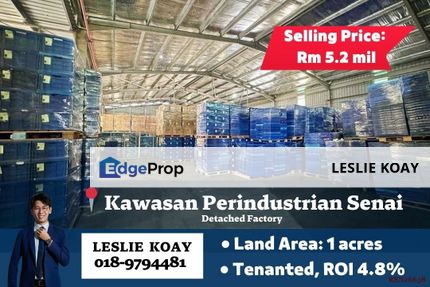 Senai Detached Factory For Sale! Senai Seelong Kulai Pasir Gudang Tanjung Pelepas SILC Gelang Patah Tampoi Kempas Desa Cemerlang Tebrau Ulu Tiram, Johor, Senai