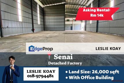 Senai Detached Factory For Rent! Seelong Gelang Patah Kulai Kempas Tampoi Tebrau Desa Cemerlang Nusa Cemerlang Alam Jaya SILC Plentong IParc PTP , Johor, Senai