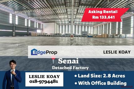 Senai Detached Factory For Rent! Seelong Gelang Patah Kulai Kempas Tampoi Tebrau Desa Cemerlang Nusa Cemerlang Alam Jaya SILC Plentong IParc PTP , Johor, Senai