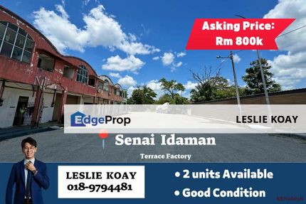 Senai Idaman Terrace Factory For SALE!! Seelong Gelang Patah Kulai Kempas Tampoi Tebrau Desa Cemerlang Nusa Cemerlang Alam Jaya SILC Plentong Senai, Johor, Senai