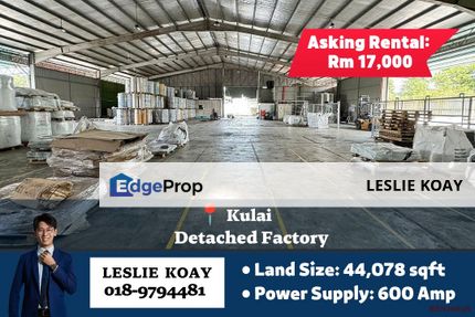 Kulai Detached Factory For Rent! Plentong Permas Jaya Sungai Tiram Mount Austin Kempas Tampoi Nusa Cemerlang SiLC Senai Seelong Kulai Gelang Patah , Johor, Kulai