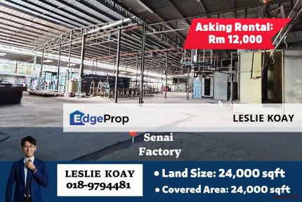 Senai 24k sqft Factory For Rent! Sungai Tiram Ulu Tiram Desa Cemerlang Mount Austin Tebrau Kempas Tampoi SILC Senai Seelong Kulai Senai Seelong, Johor, Senai