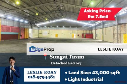 Sungai Tiram Detached Factory Fopr Sale! Ulu Tiram Desa Cemerlang Tebrau Austin SILC Kulai Saleng Senai Gelang Patah , Johor, Ulu Tiram