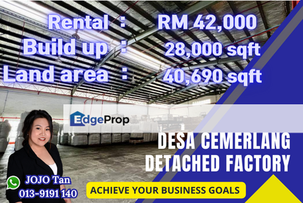 Detached Factory For Rent, Johor, Ulu Tiram