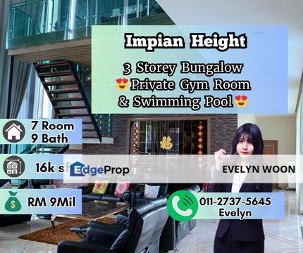 Impian Heights @ Impian Emas 🏡 3 Storey Bungalow For Sale , Johor, Skudai