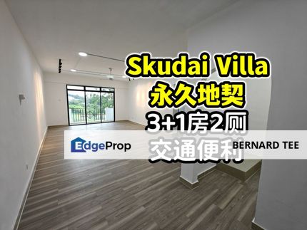 Skudai Villa公寓出售 3+1房2厕 全新装修 1216sqft 大房款 , Johor, Skudai