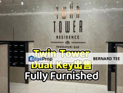 Twin Tower 稀有Dual Key Unit出售 4房3厕 FreeHold , Johor, Johor Bahru