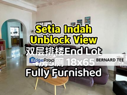 Setia Indah双层排楼 End Lot Unblock View，4房3厕 18x65+10ft land出售, Johor, Johor Bahru