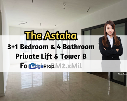 Astaka @ One Bukit Senyum, Low Floor, With Private Lift, 3 plus 1 Bed, Johor, Johor Bahru