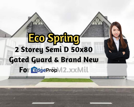 Eco Spring, 2 Storey Semi D 50x80, Gated Guarded, Brand New Unit, Johor, Johor Bahru