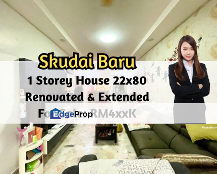 Skudai Baru, 1 Storey House 22x80, Renovated, Kitchen Extended, 4 Bed, Johor, Skudai