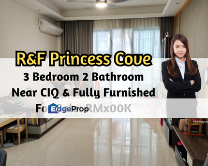 R&F Princess Cove, Nearby Ciq Walkway, Fully Furnished, 3 Bedroom, Johor, Johor Bahru