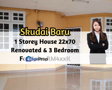 Skudai Baru, 1 Storey House 22x70, Renovated Unit, 3 Bedroom 2 Bath, Johor, Skudai