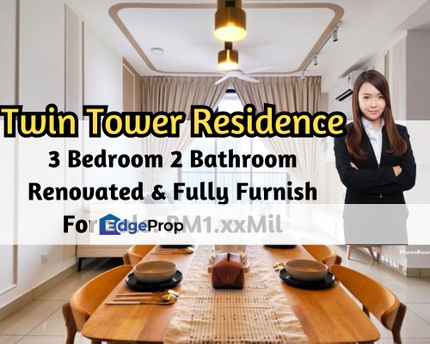 Twin Tower Residence, Renovated Unit, Fully Furnished, Facing Astaka, Johor, Johor Bahru