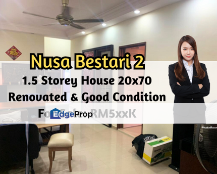 Taman Nusa Bestari 2, Skudai, Johor, 1.5 Storey House 20x70, Renovated, Good Condition, Johor, Skudai