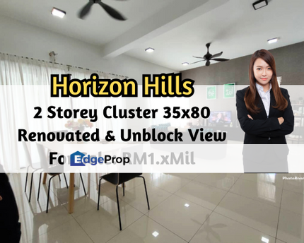 Horizon Hills, The Green, Iskandar Puteri, Johor, 2 Storey Cluster 35x80, Unblock View, Renovated Unit, Johor, 