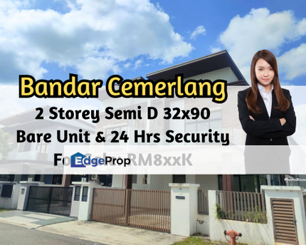 Bandar Cemerlang, Ulu Tiram, Johor, 2 Storey Semi-D 32x90, Bare Unit, 24 Hrs Security, Johor, Ulu Tiram