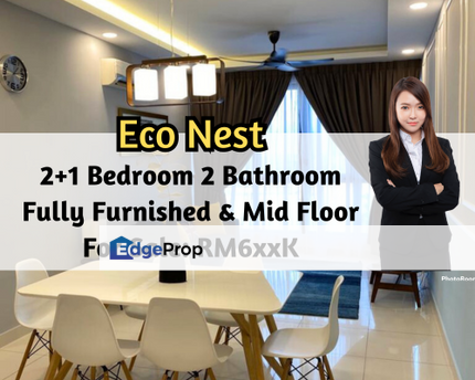 Eco Nest @ Eco Botanic, Iskandar Puteri (Nusajaya), Johor, Fully Furnished, 2 plus 1 Bedroom, Mid Floor, Johor, Nusajaya