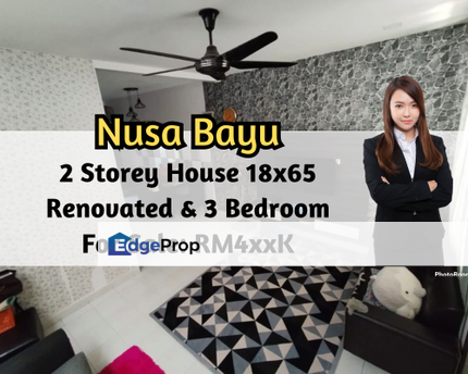 Taman Nusa Bayu, Iskandar Puteri (Nusajaya), Johor, 2 Storey House 18x65, Renovated, 3 Bedroom 2 Bathroom, Johor, Nusajaya