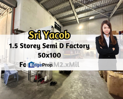 Tan Sri Yaacob, 1.5 Storey Semi D Factory 50x100, Intermediate Lot, Johor, Skudai