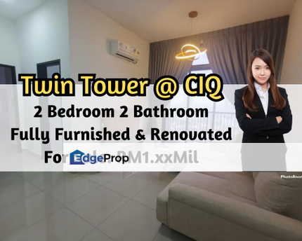 Twin Tower Residence, Renovated, Fully Furnished, JB View, 2 Bedroom 2 Bathroom, Johor, Johor Bahru