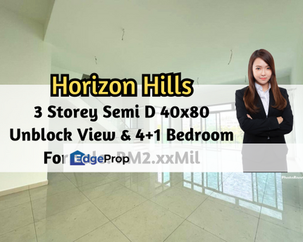 The Cove @ Horizon Hills, Iskandar Puteri (Nusajaya), Johor, 3 Storey Semi D 40x80, Unblock View, 4 plus 1 Bedroom, Johor, Nusajaya