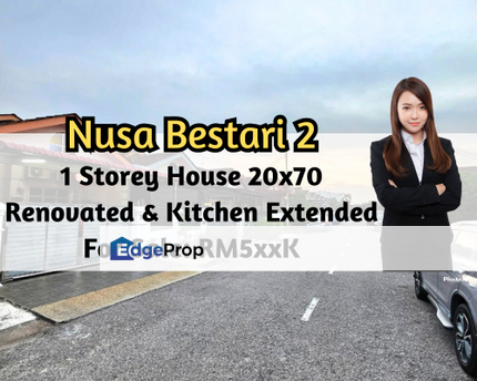 Taman Nusa Bestari 2, Skudai, Johor, 1 Storey House 20x70, Renovated Unit, Kitchen Extended, Johor, Skudai