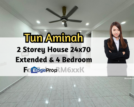 Taman Tun Aminah, Skudai, Johor, 2 Storey House 24x70, Extended Unit, 4 Bedroom, Johor, Skudai