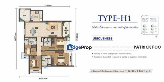 R&F Princess Cove Phase 2 - SEINE REGION / 4 Bedrooms / City View / ⁠Included 1 Carpark, Johor, Johor Bahru