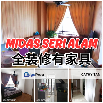 省荷包钱的装修单位! Midas@Seri Alam买房连同厨房橱和壁橱一起出售 , Johor, Pasir Gudang