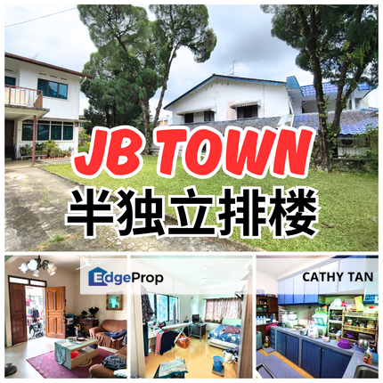 JB Town 新山坡底水唐路靠近 CIQ/RTS 可停发8️⃣汽车半独立洋房出售🔥, Johor, Johor Bahru