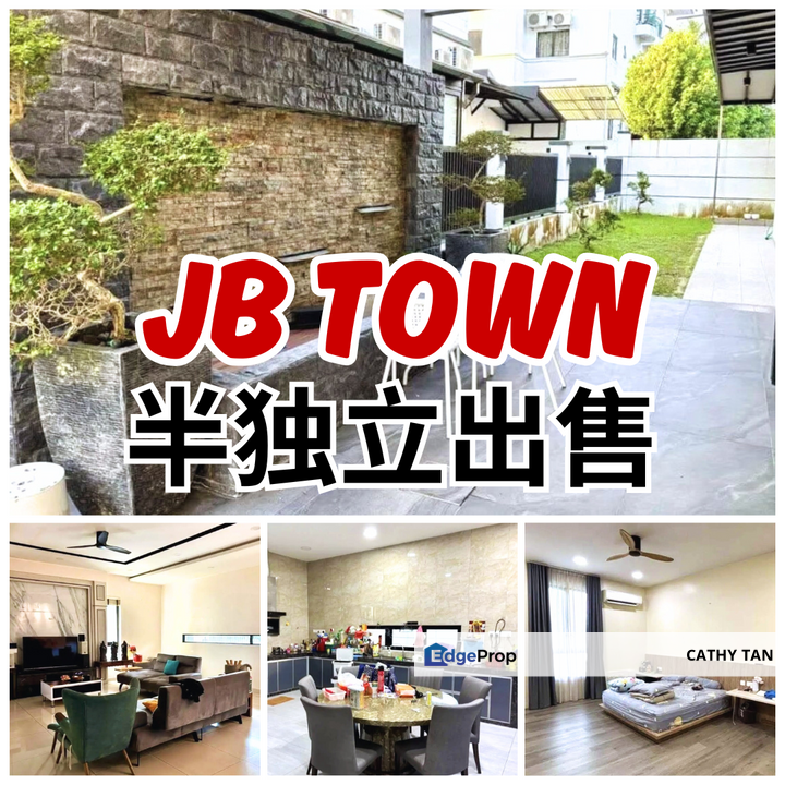 JB Town新山坡底龙园低密度保安区3层半独立洋房出售🔥靠近CIQ优质地点而且屋主耗资900k装修扩建还拥有太阳能, Johor, Johor Bahru
