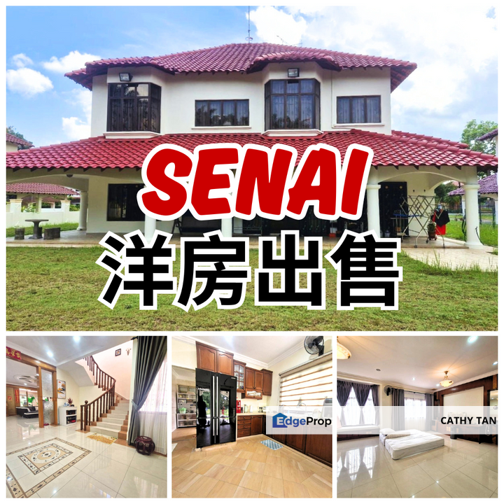 0.5 acre 士乃 Senai Bungalow出售🔥保安区环境宁静有大大的草地而且屋子保养美美, Johor, Senai