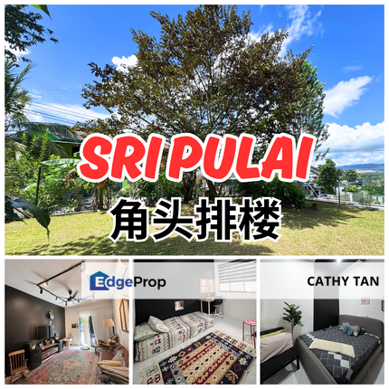 成熟区 Sri Pulai 拥有小凉亭2个gate和大花园的角头双层排楼出售, Johor, Skudai