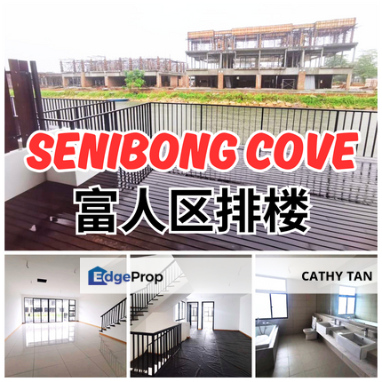 富人区 Senibong Cove 有湖的排楼要出售, Johor, Masai