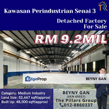 (Kawasan Perindustrian Senai 3) Detached Factory attach with 1.5 Storey Office Building, Johor, Senai