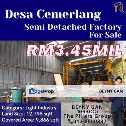 (Desa Cemerlang) Semi Detached Factory, Johor, Ulu Tiram